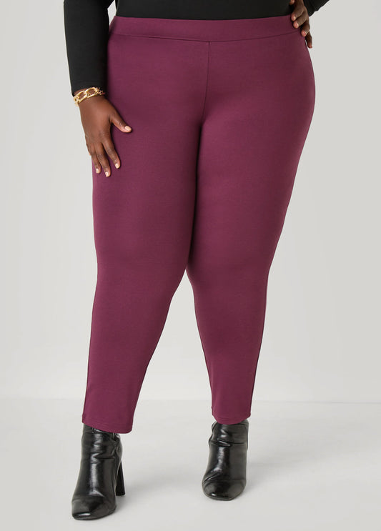 High Waist Pull On Ponte Leggings