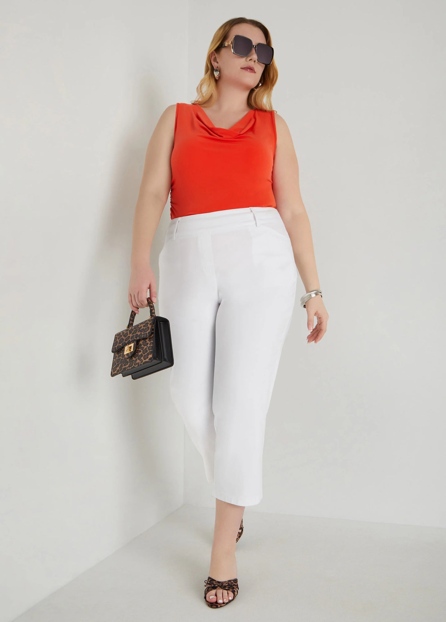 Cowl Neck Ruched Knit Top