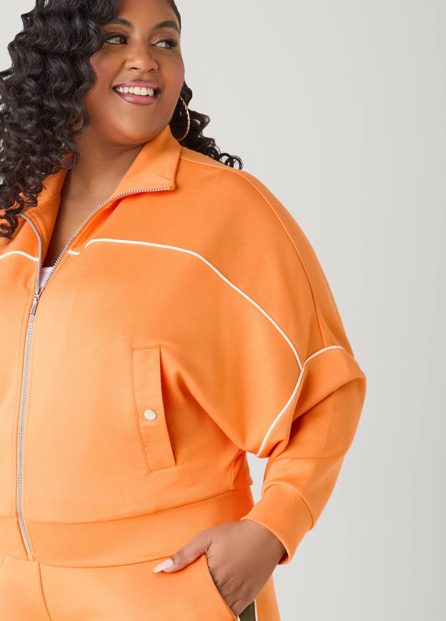 Piped Jersey Track Jacket