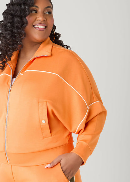 Piped Jersey Track Jacket