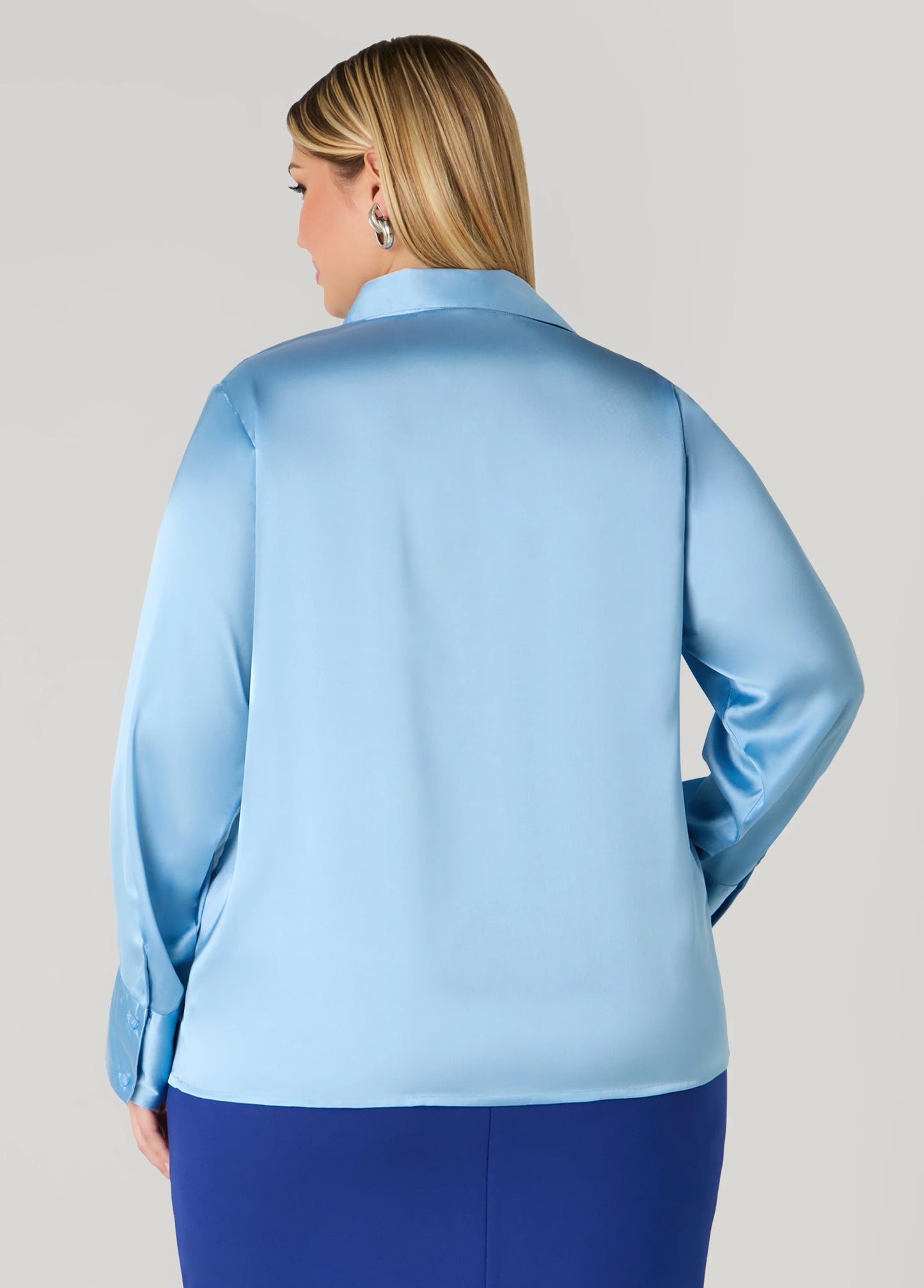 Faux Pocket Satin Shirt