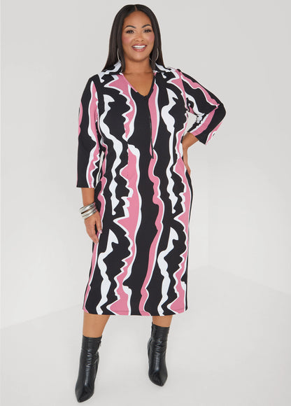 Tall Wavy Print Midaxi Dress