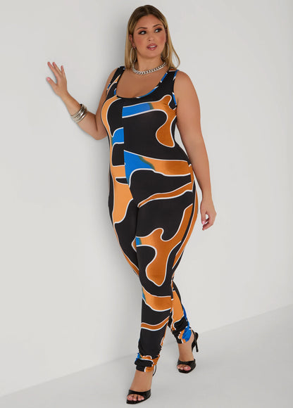 Abstract Print Catsuit