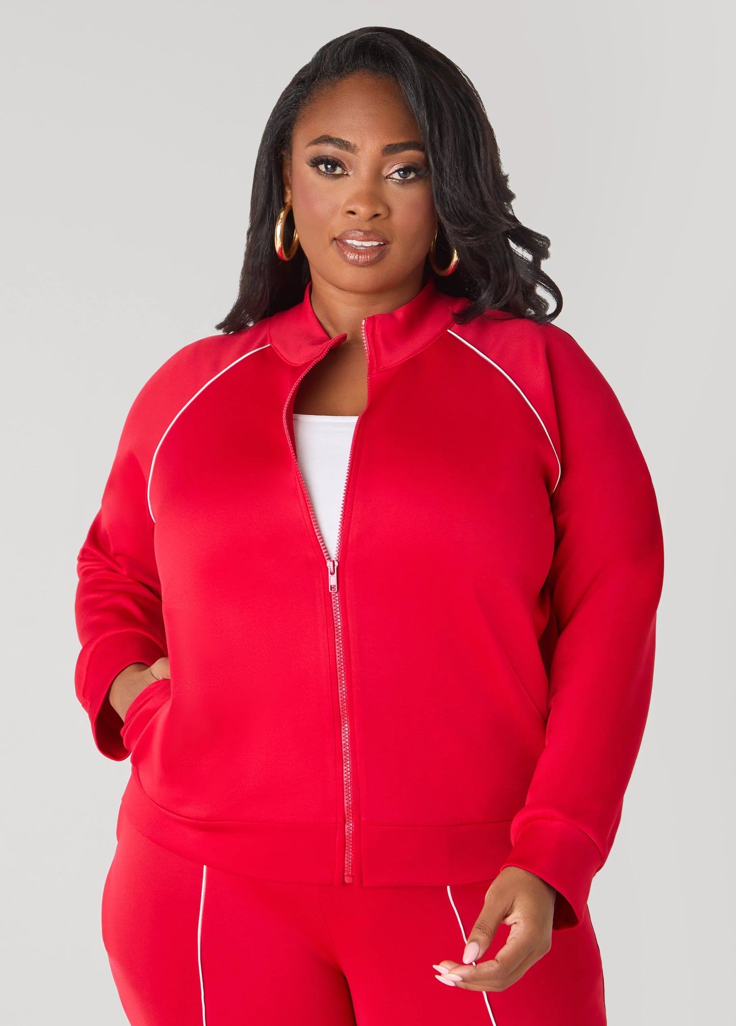 Piped Trimmed Track Jacket