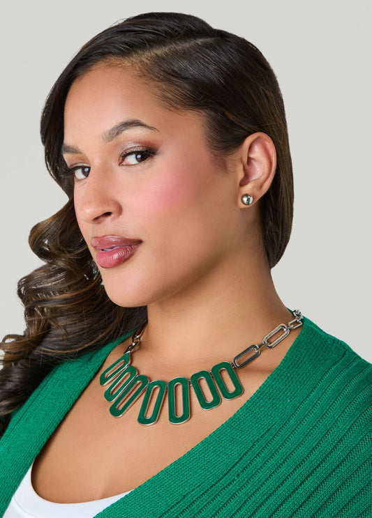 Enamel Link Necklace Set