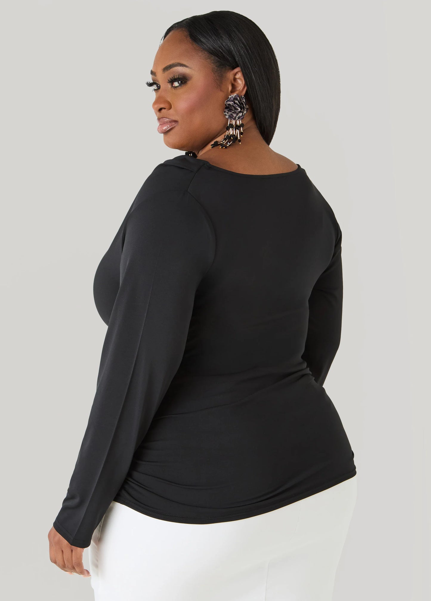 Cowl Neck Ruched Top